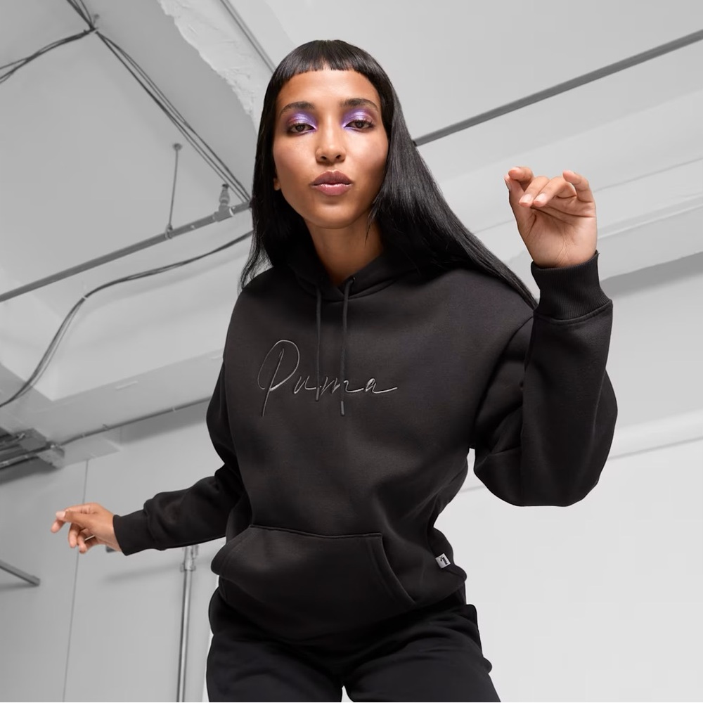 Puma Tonal Script Logo Hoodie Black (Sold Out)